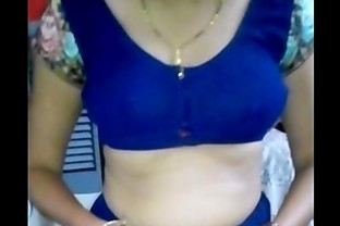 Desi hot wife stripping Blue Saree Full Nude - IndianHiddenCams.com
