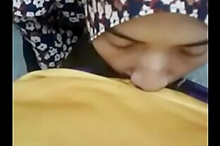 hijab girlfriend giving a blow @