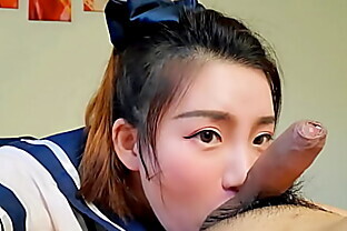 Chinese Student Giving Passionate Blowjob and Cum in Mouth - NicoLove 9 min
