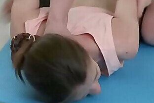 Flexible Shaved head Blowjob at Gym