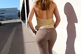 PAWG walking in jeans