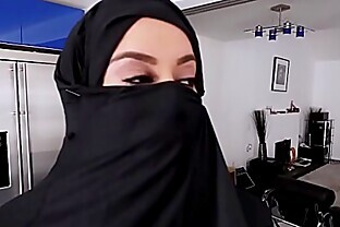 Muslim busty slut pov sucking and riding cock in burka 10 min