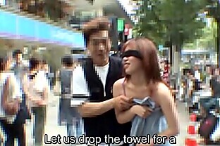 Subtitled extreme Japanese public exposure blindfold prank 3 min