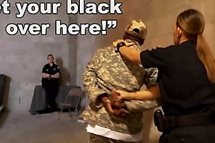 BLACK PATROL - Fake Soldier Gets Used As A Black Fuck Toy By White Cops