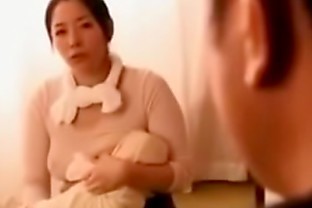 japanese salesman sucks milky  boobs