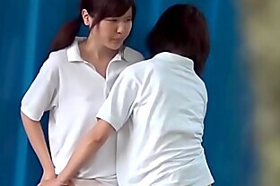 Asian teen babe rubs cunt