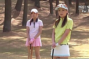 Teen golfer gets her pink pounded on the green! 8 min
