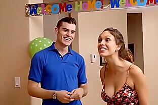 Teen and milf offered pussy as a present to bday boy 6 min