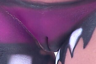 body painted and flashing girls during the day at mardi gras like festival 15 min