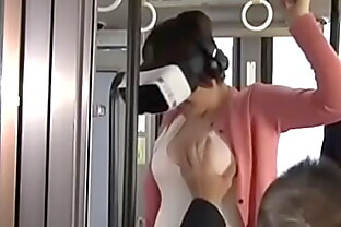 Granny in Bra Rubbing at bus