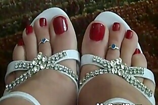 Foot feet sexy legs shoes red nail polish