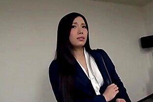 Asian Secretary in Pantyhose and High Heels Molested