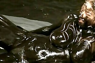 Brittany gers dirty in black oil