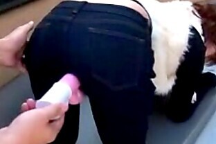 Cute Asian Fucked With Toy Through Jeans