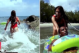 BANGBROS - Charlie Mac Gets Into Hot Water, Lifeguard Valerie Kay Saves The Day