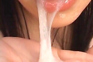 Saya sucks dongs and gets cum in mouth