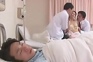 Japanese sweet nurse gets fucked in front of her patient