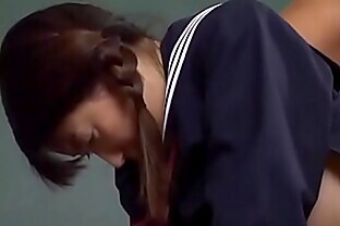 Skinny Sayaka Tsutsumi spreads her legs for huge pole to slide in