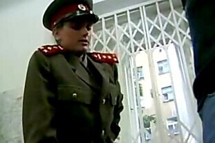 Military girl fucks her prisoner