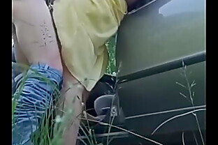 Horny wife fuck in nature