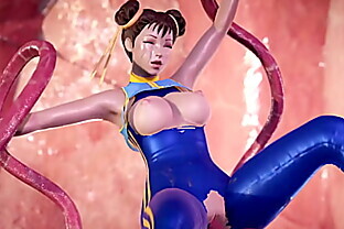 Fortnite Chun Li gets fucked by tentacles