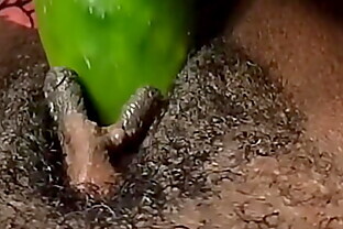 Cyndy Blackslave - Cucumber fuck with squirt