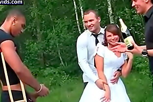 Bride doing blowjob and get double penetrated