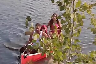 Sunny cock sucking threesome camping