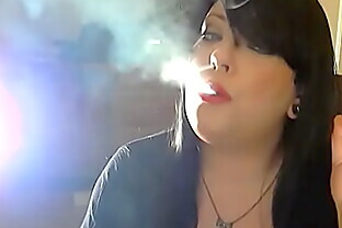 BBW Domme Tina Snua Smokes A Cork Cigarette With Pumping & Drifting