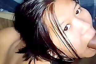 Deep throat fuck for asian babe