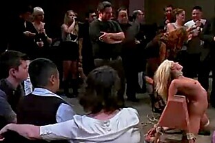 Blonde helpless bdsm babe dp fucked in public