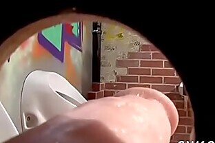 Hot chick rides a big fake dick and gets a slime shower