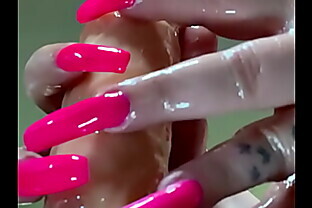 Ariesbbw has long pink nails