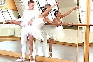 Tiny Keira in ballerina outfit impaled on throbbing dick