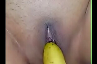 Her pussy liked the banana #3