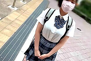 どこまでも従順な巨乳J●と生ハメックス！【1限目】外でローターぶち込んで発情させてからホテルIN！まだまだ成長途中なおっぱいを揺らしながら中出しセックス　
