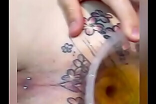 Korean Mistress butt tattoo, asshole tattoo, slave, flameon femdom Cruel CBT Burn dick bdsm cigarette D