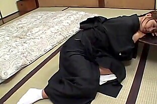 Nana Nanami gets cum on ass cheeks from sucked dicks after fuck
