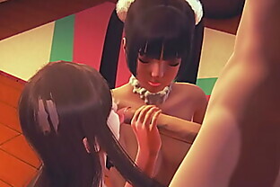 Hentai Uncensored - Threesome 2 girls 1 boy - Japanese Asian Manga Anime Film Game Porn