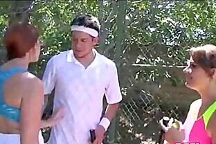 Horny Best Friends Fuck Their Tennis Coach -