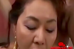 Japanese Granny MILF Double Penetration Threesome