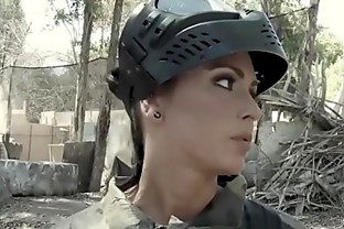 Busty slut (Jessica Jaymes) Rather take a dick than play paintball - Brazzers