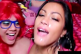 Asian Mommy MaxineX Gives Latina Crush Cock Pleasing Lesson!