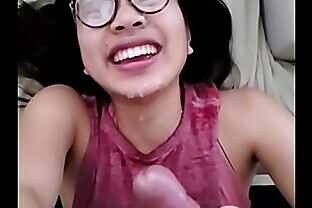 Cute amateur asian teen huge facial