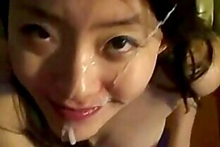Amateur Asian Faceful Of Cum
