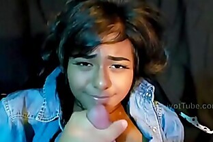 Indian chick blowjob and cum
