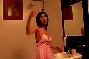 Korean Shaved pussy doing Stretching