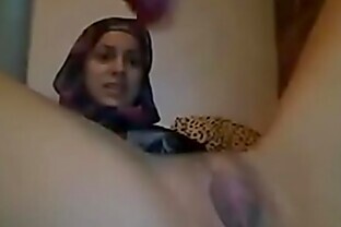 Tiny Arab Masturbates With A Huge Dildo