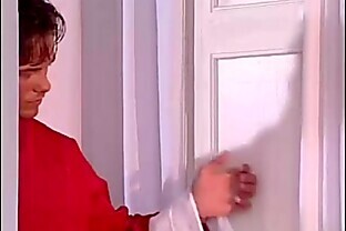 Waiter seduced in hotel by hot guest in sexy lingerie