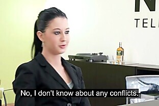 Teeny brunette fucks and sucks her boss